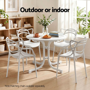 Outdoor Side Table | 80cm Folding Round Bistro Table | White