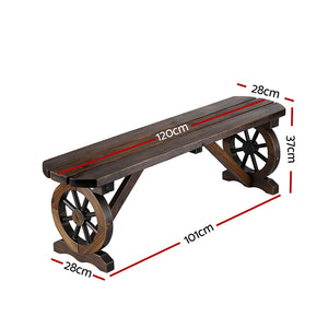 Wooden Garden Bench Seat | Outdoor Patio | Wagon Style