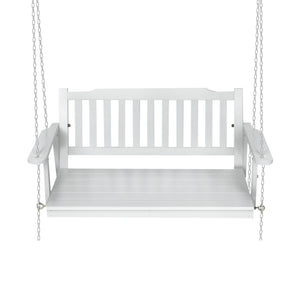 Porch Swing Chair | With Chain | Garden Bench | Outdoor Furniture | Wooden | White