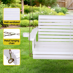 Outdoor Porch Swing | Wooden 2 Seater Bench | Cup Holder Included