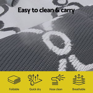 Reversible Outdoor Rug | 152x244cm | PP Dual-Sided Patio Mat | Maroc Pattern
