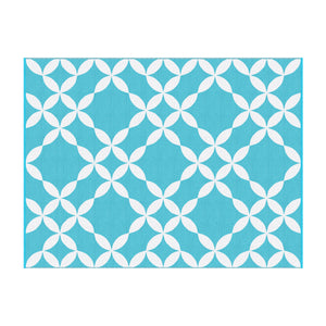 Reversible Outdoor Rug | 274x366cm | PP Dual-Sided Patio Mat | Light Blue