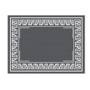 Reversible Outdoor Rug | 274x366cm | PP Dual-Sided Patio Mat | Greek Key