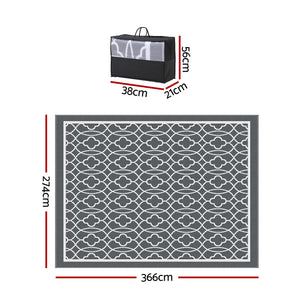 Reversible Outdoor Rug | 274x366cm | PP Dual-Sided Patio Mat | Large