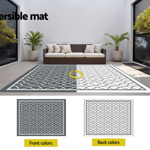 Reversible Outdoor Rug | 274x366cm | PP Dual-Sided Patio Mat | Large