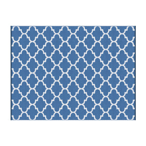 Reversible Outdoor Rug | 274x366cm | PP Dual-Sided Patio Mat | Blue