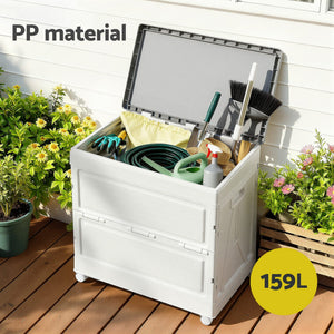 Outdoor Storage Box | 159L | Stackable Cupboard | Camping Organiser | Wheels