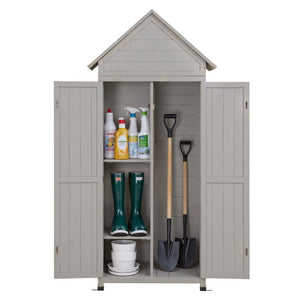 Outdoor Storage Cabinet | Lockable | Adjustable Shelves | Tool Organiser | Grey