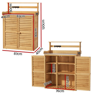 Outdoor Storage Cabinet Box | Potting Bench Table | Shelf Chest | Garden Shed