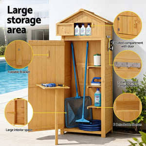 Outdoor Storage Cabinet | Folding Table | Adjustable Cupboard | Tool Organiser