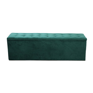 Green Velvet Storage Ottoman / Storage Box Foot Stool