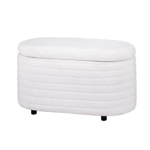 Artiss Storage Ottoman Blanket Box | 87cm | Boucle Fabric | Oval