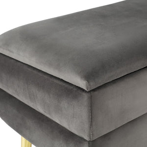 Artiss Ottoman Storage Foot Stool | Velvet | Grey