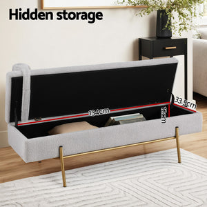 Storage Ottoman Bench | 140cm | Pillow Top | Bed End Foot Stool