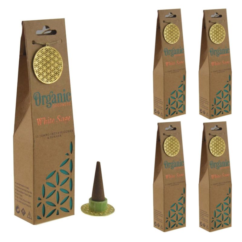 Organic Goodness White Sage Incense Cones | 60 Pack