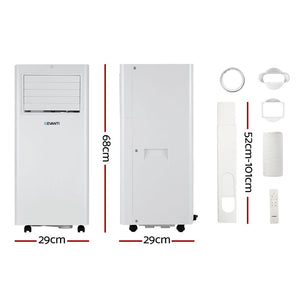 Devanti Portable Air Conditioner | 7000BTU Cooling, Mobile Fan Cooler, Dehumidifier