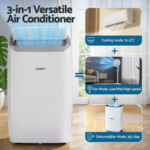 Portable Air Conditioner 3-in-1 | Dehumidifier & Fan | 14,000BTU Cooling