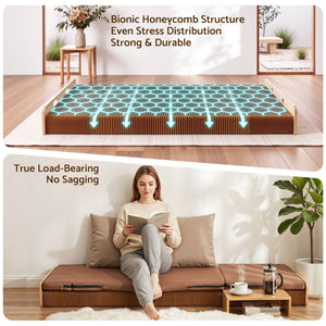 Folding Kraft Paper Bed Frame | Mattress & Pillow Included | 200 x 60cm