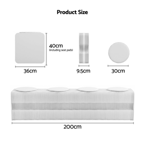 Folding Paper Bench | Expandable Accordion Stool with 4 PU Seat Pads