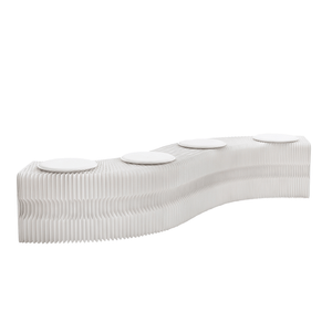 Folding Paper Bench | Expandable Accordion Stool with 4 PU Seat Pads