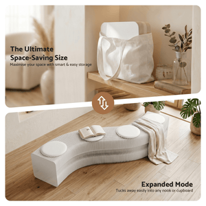 Folding Paper Bench | Expandable Accordion Stool with 4 PU Seat Pads