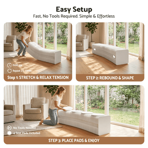 Folding Paper Bench | Expandable Accordion Stool with 4 PU Seat Pads