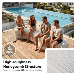 Folding Paper Bench | Expandable Accordion Stool with 4 PU Seat Pads