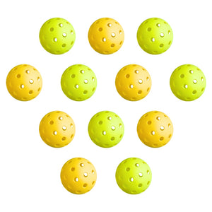 Everfit Pickleballs Set | 12PCS | 40-Hole Design | Indoor & Outdoor | Green & Yellow