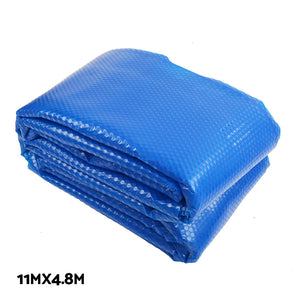 Pool Cover 500 Micron | 11x4.8m Silver Swimming Pool Solar Blanket 5.5m Blue Roller