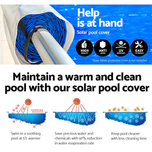 Pool Cover | 500 Micron | 7x4m | Silver Swimming Pool Solar Blanket | 4m Roller
