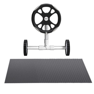 Aqua Buddy Pool Cover | 7x4m | 600 Micron with Roller 5.55m | Black