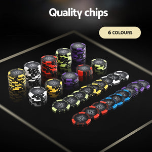 Poker Chip Set 500pc | 14g Chips with Case | Casino Gambling Party Game