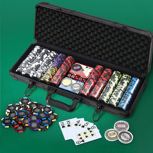 Poker Chip Set 500pc | 14g Chips with Case | Casino Gambling Party Game