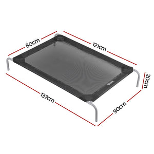 Elevated Dog Bed | Heavy Duty Trampoline Style | 90x137cm | Black
