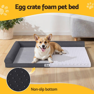 Large Dog Bed | Egg Crate Cushion | Removable Washable Cover | Sofa Platform