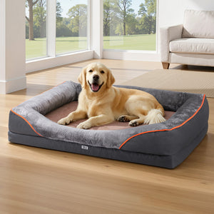 Orthopedic Dog Bed | Plush Fleece | Washable | Sofa Style Cushion