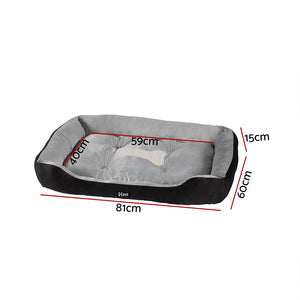 Pet Bed Dog Cat Calming Soft Plush Mat Cave | Washable Black