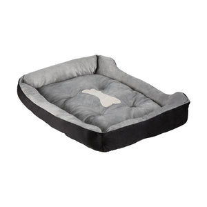 Pet Bed Dog Cat Calming Soft Plush Mat Cave | Washable Black