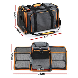 Expandable Pet Carrier Bag | Foldable Travel Cage | Dog & Cat