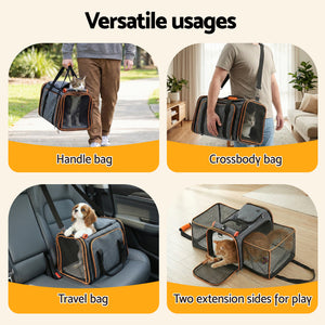 Expandable Pet Carrier Bag | Foldable Travel Cage | Dog & Cat