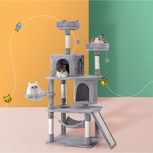 Cat Tree Tower | Scratching Post Scratcher 161cm | Condo House Trees Grey