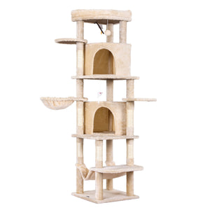 Cat Tree Tower 167cm | Large Scratching Post | Multi Level | Beige