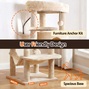 Cat Tree Tower 167cm | Large Scratching Post | Multi Level | Beige