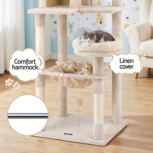 i.Pet Cat Tree | 143cm | Scratching Tower | Condo House | Beige