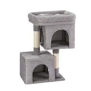 i.Pet Cat Tree | 67cm | Scratching Post Tower | Condo Scratcher | Light Grey