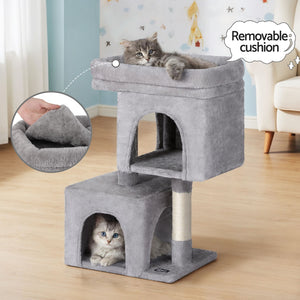 i.Pet Cat Tree | 67cm | Scratching Post Tower | Condo Scratcher | Light Grey