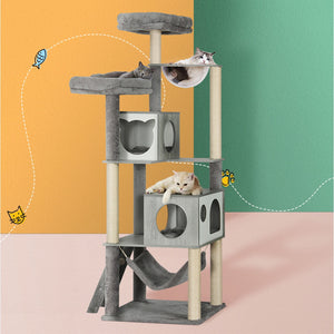 Cat Tree 178cm | Tower Scratching Post Scratcher Wood Bed Condo House Wooden Ladder
