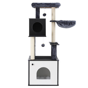 Cat Tree Tower | Scratching Post Scratcher 144cm | Wood Bed Condo