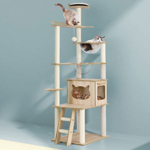 Cat Tree Tower | Scratching Post Scratcher 174cm | Wood Bed Condo