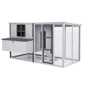 i.Pet Chicken Coop 219cm Rabbit Hutch Poultry Cage Outdoor Enclosure Wood